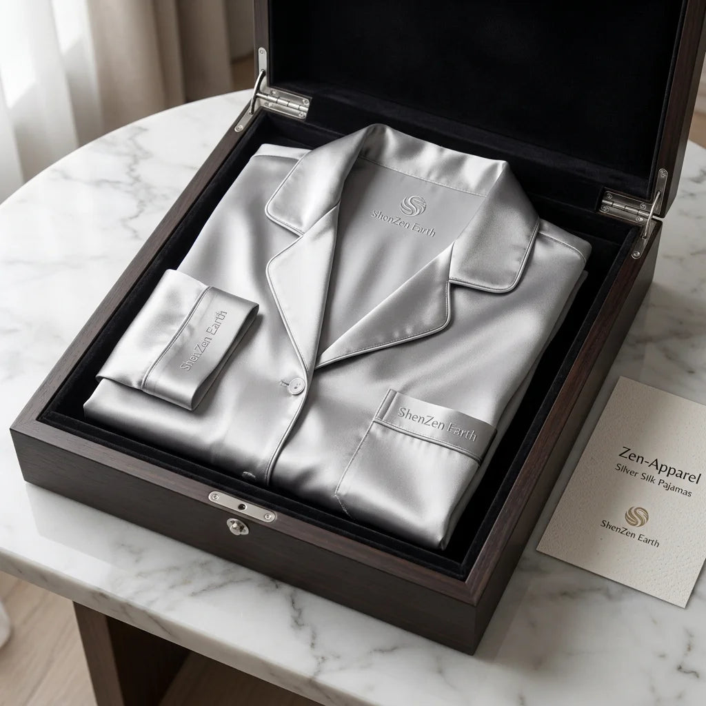 Zen-Apparel Silver Silk Pajamas