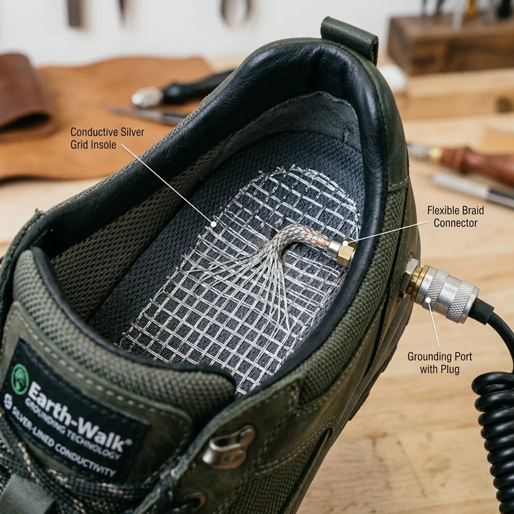 Earth-Walk Grounding Shoes - Synchronized Movement for Modern Seekers