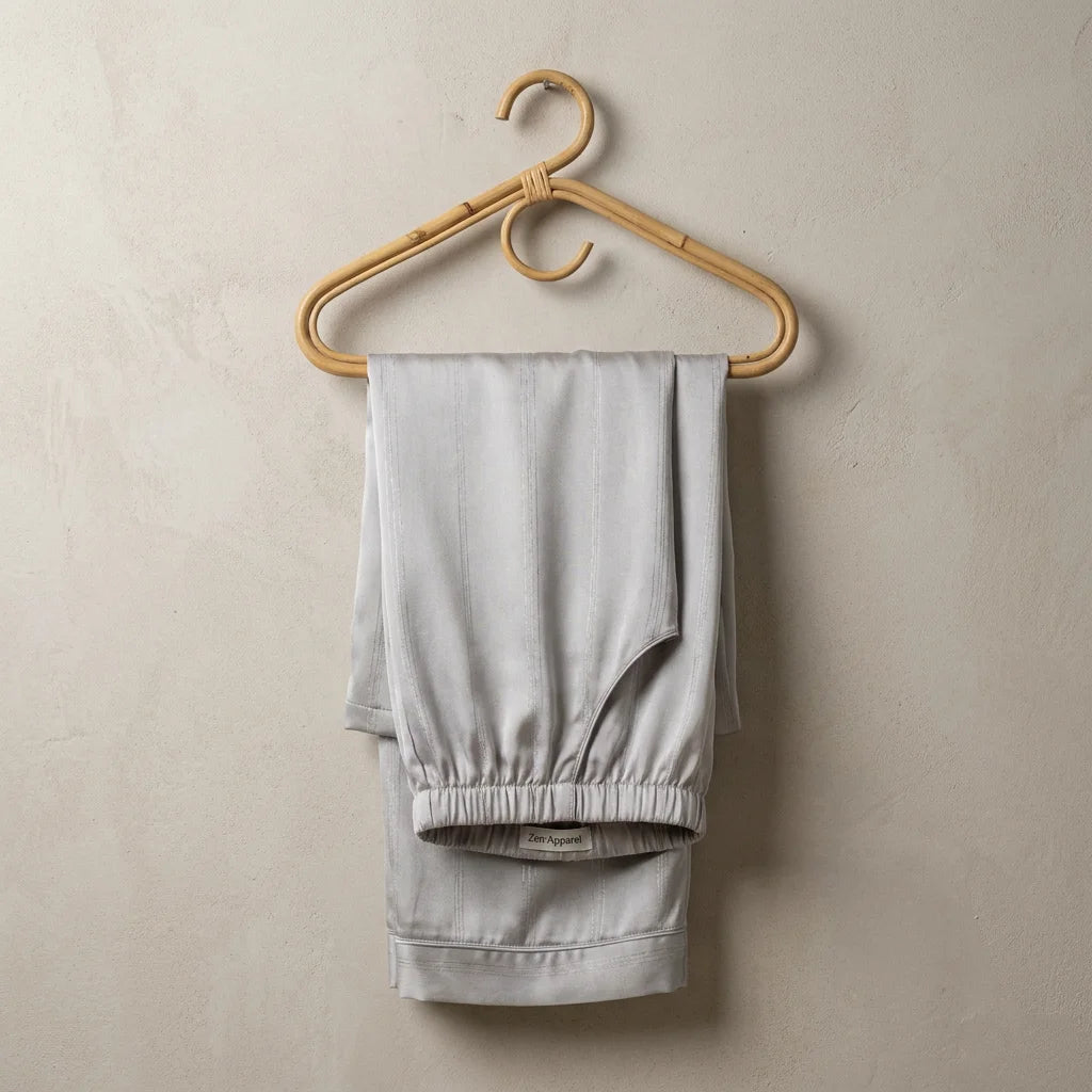 Zen-Apparel Silver Silk Pajamas
